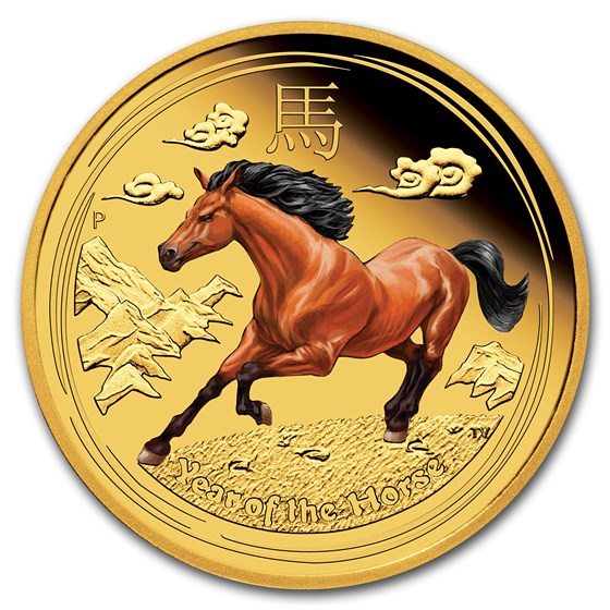 2014 Australia 1 oz Gold Lunar Horse Proof (SII, Colorized) 2014 Australia 1 oz Gold Lunar Horse Proof (SII, Colorized)